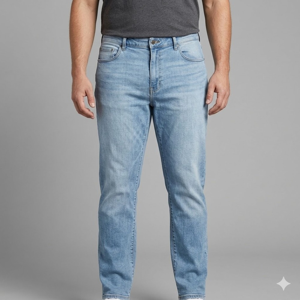 Mutual Weave The Athletic Jeans‎ Light Wash Stretch Tapered Denim 38x36
